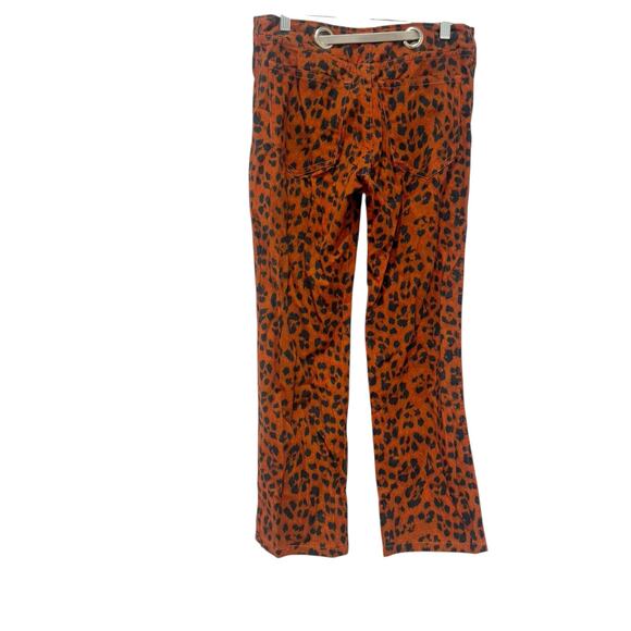 Miaou The Tommy Leopard Trouser Pants Stretch Denim Logo Belted Size 26 NWT - Picture 8 of 13